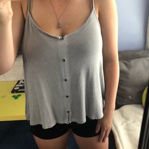 American eagle faux button tank